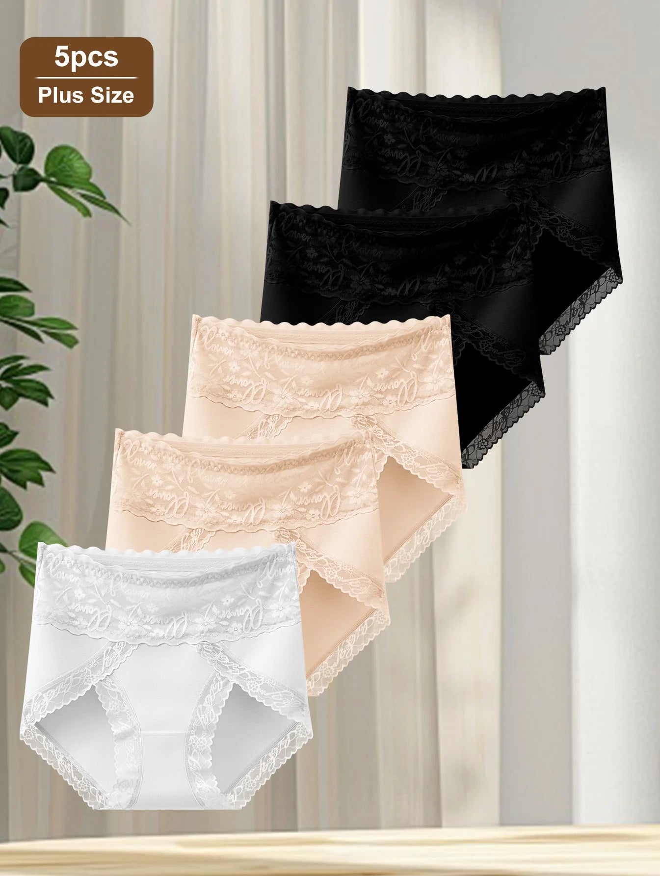 Culottes Mi-Hauteur Blanc Dentelle Florale Patchwork Coton