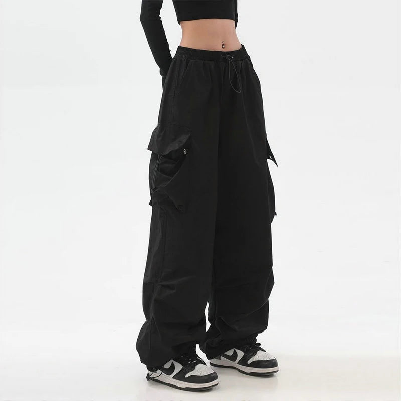 Beysaurt Women's Harajuku Baggy Cargo Pants with Elastic Waist