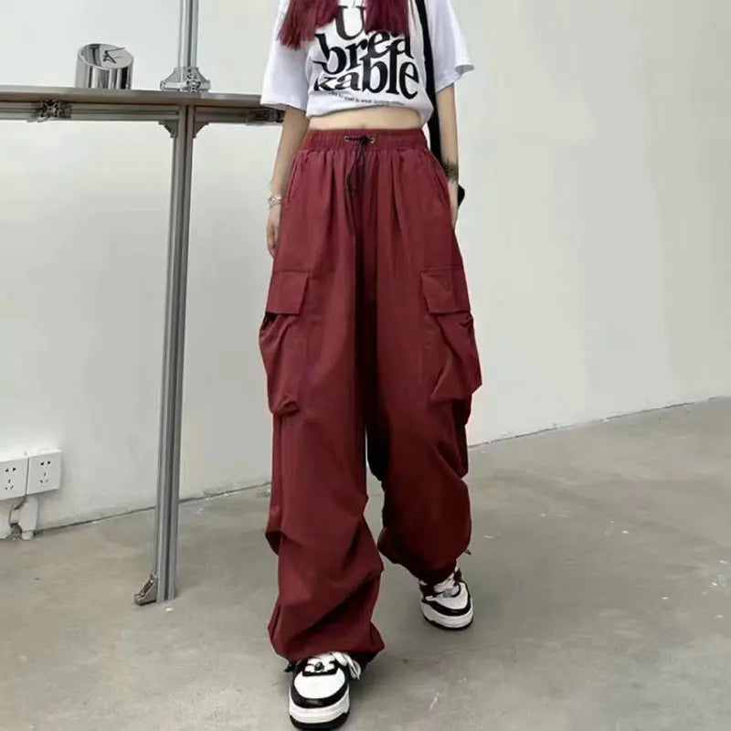 Beysaurt Women's Harajuku Baggy Cargo Pants with Elastic Waist