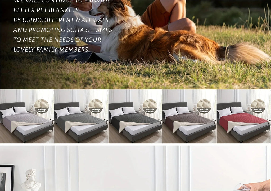 Housse De Lit Chien Anti-Fuite Antidérapante Imperméable Gris