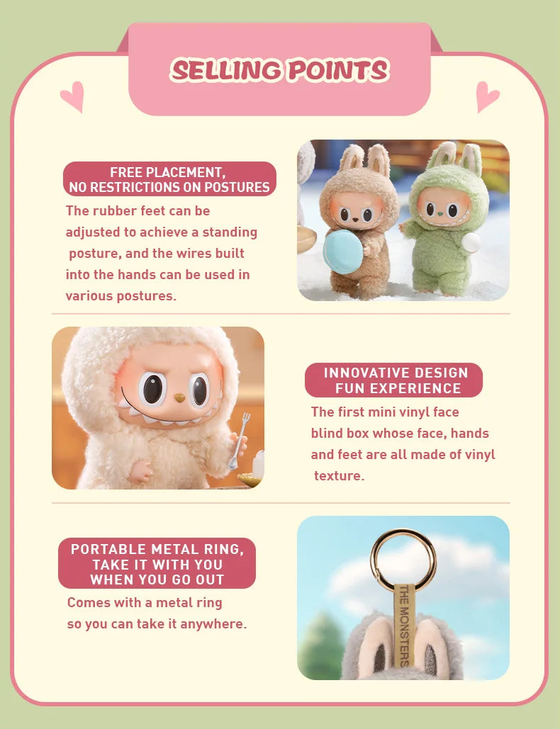 POP MART The Monsters Labubu Figurine Vinyle Marron Macaron