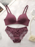 Léa's Secrets Wireless Lace Lingerie Mauve