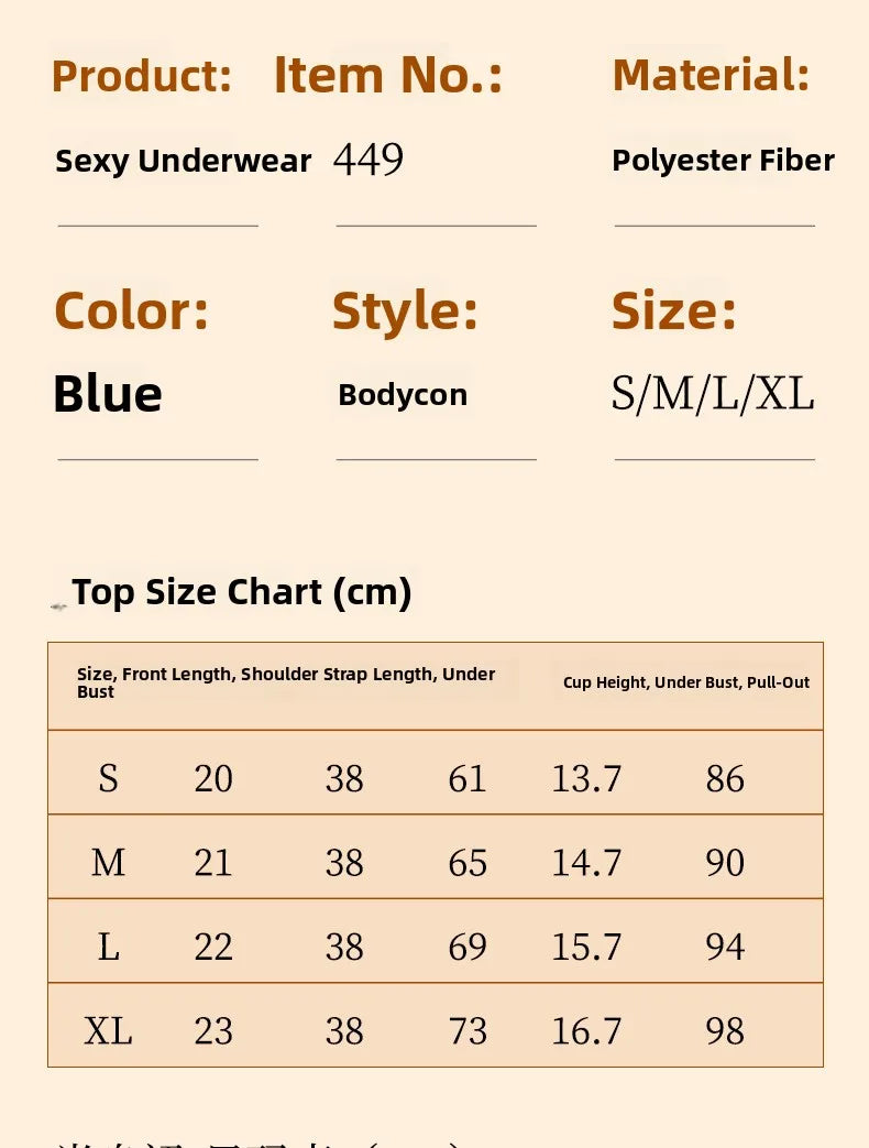 Léa's Secrets Verstellbarer blauer Schmetterlings-Spitzenbody