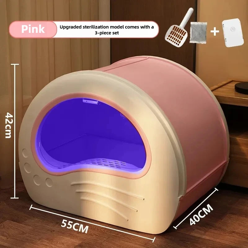 Cat litter box oversized fully enclosed drawer type side double door deodorizing cat toilet cross-border giant drawer cat litter