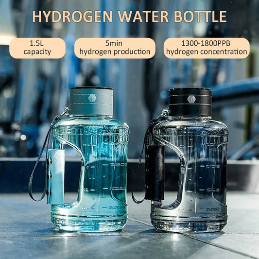 Bouteille d’Eau Hydrogénée 1,5L – Enrichie en Hydrogène Moléculaire, Sport & Bien-Être