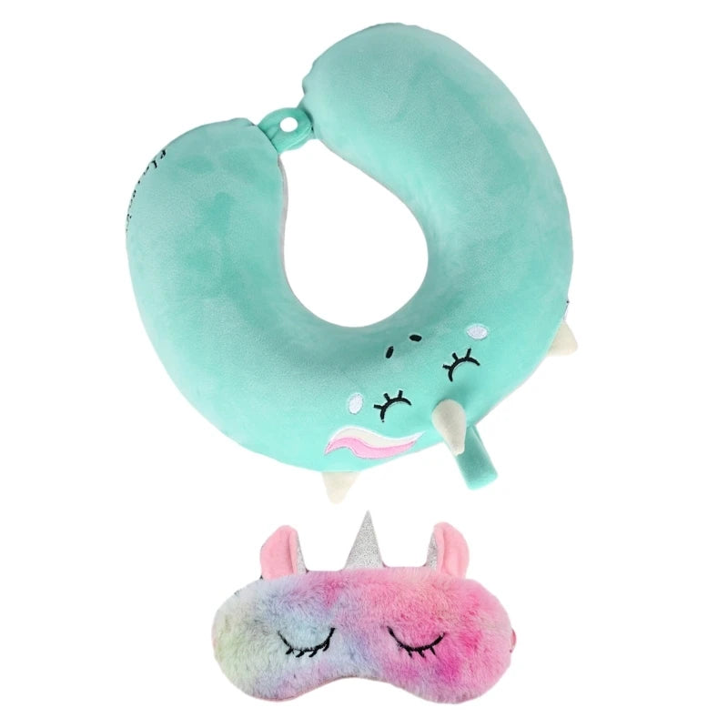 Oreiller avec masque pour les yeux, coussin tête cou, licorne, vol d'affaires, livraison directe by LSDLBoutique.ch