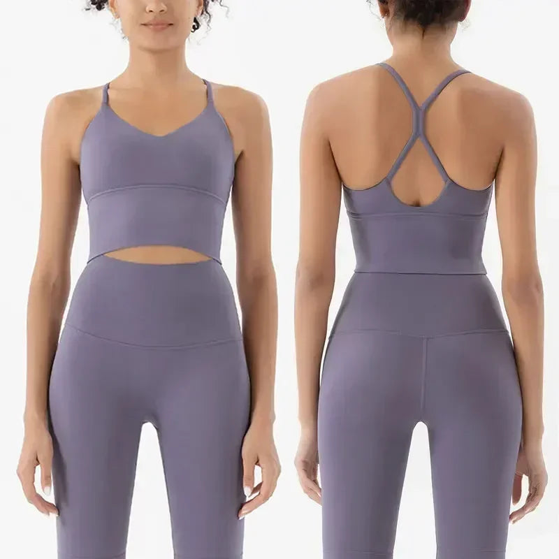 Naked Feeling Ensemble Sport Sans Couture Bleu Femme
