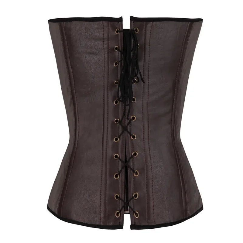 Corselet simili cuir dos-nu steampunk – Style gothique punk