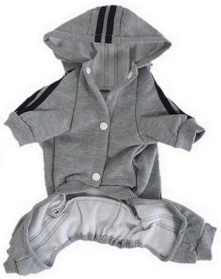 Adidog Combinaison Chien Rouge Bandes Blanches Sport