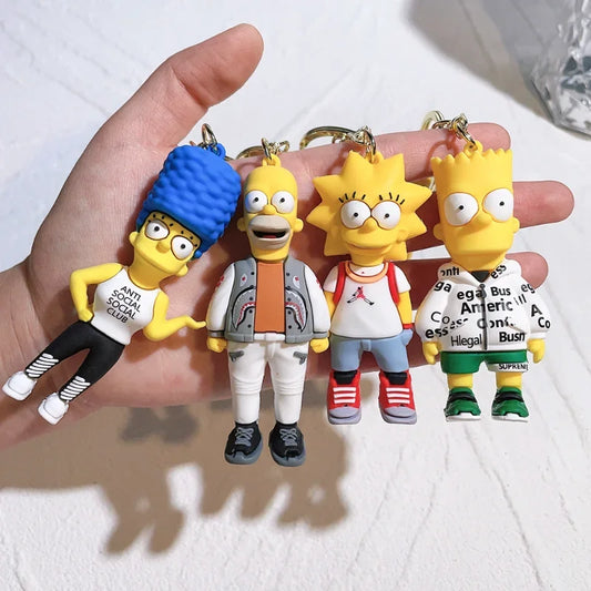 Les Simpsons porte-clés dessin animé figurine porte-clés Kawaii sac pendentif Couples mode voiture porte-clés accessoires enfants jouet cadeaux by LSDLBoutique.ch