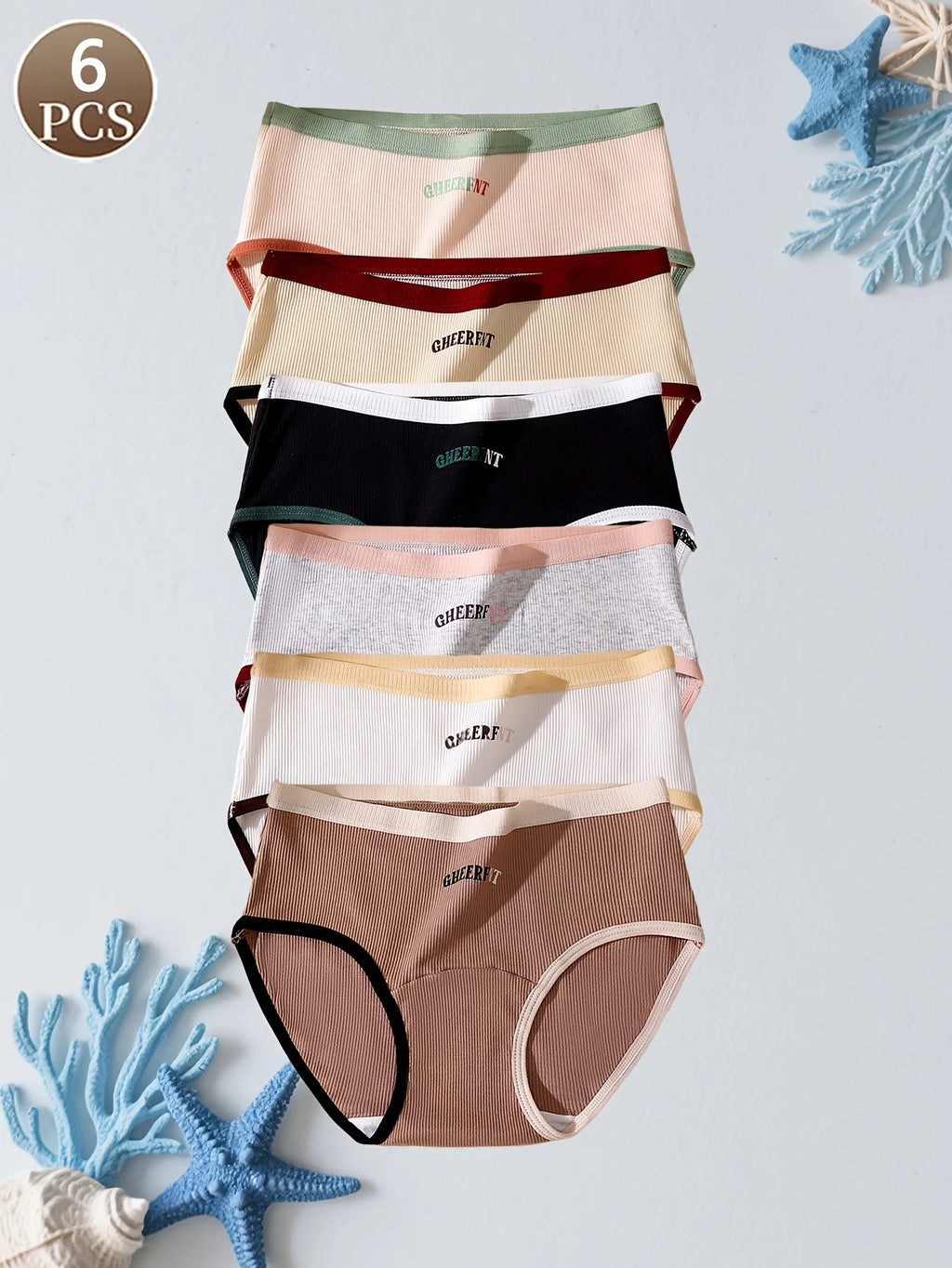 Cheerfit Culotte Brève En Coton Sans Couture Lot de 6