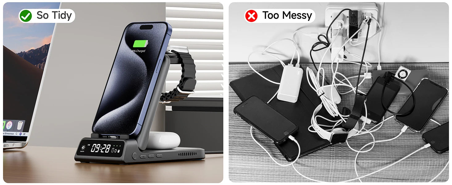 SwanScout 703A Chargeur Sans Fil MultiAppareils iPhone Apple Watch AirPods