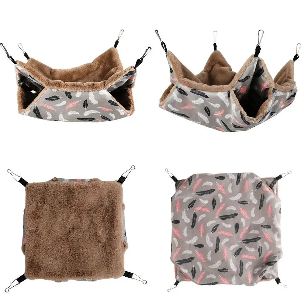 Hamac Chaud En Peluche Pour Petits Animaux Sac De Couchage Épais Double Couche Maison Pour Hamster Et Rat SLaura by LSDLBoutique.ch