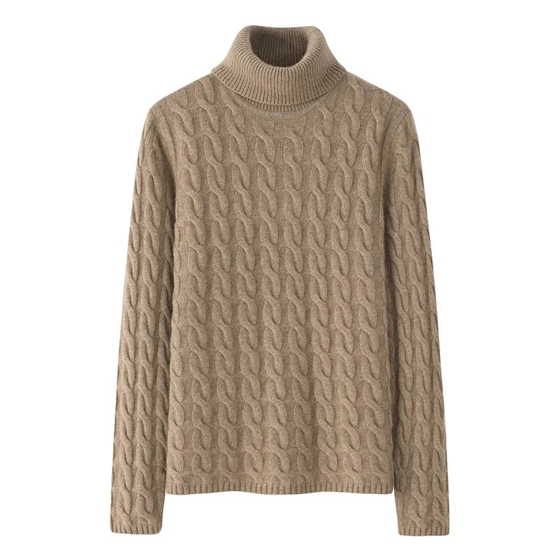 Pull Chaud Femme Cachemire Col Montant Tricoté Hiver by LSDLBoutique.ch