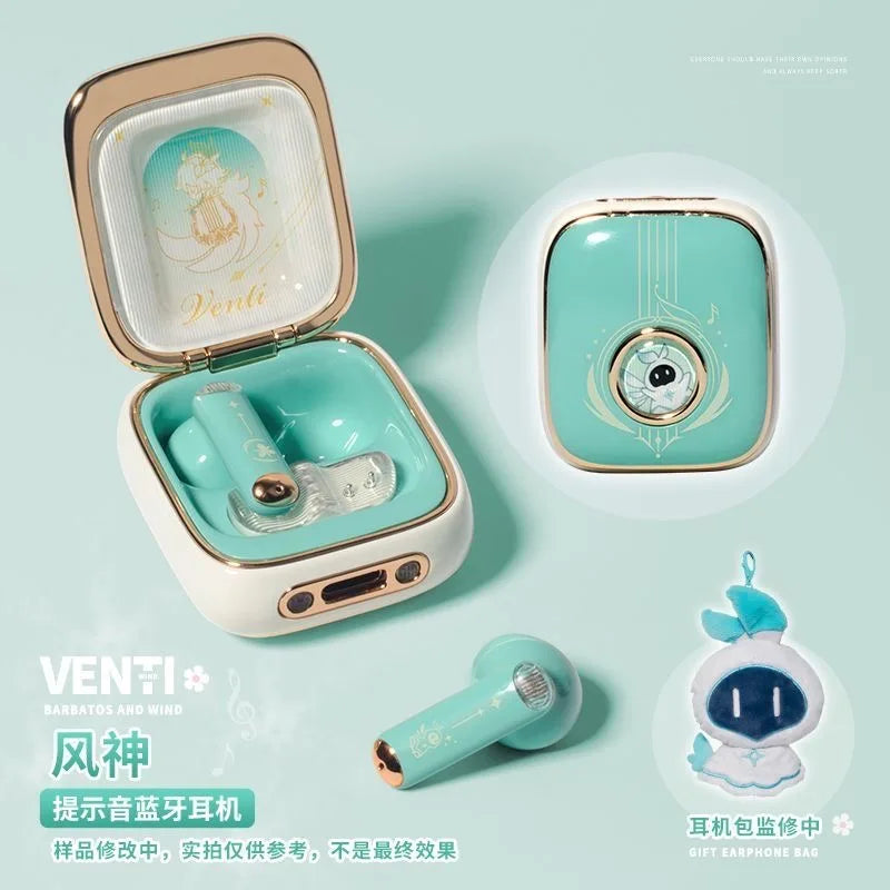 Venti Bluetooth Headset 5.4 Turquoise Genshin Impact Cosplay