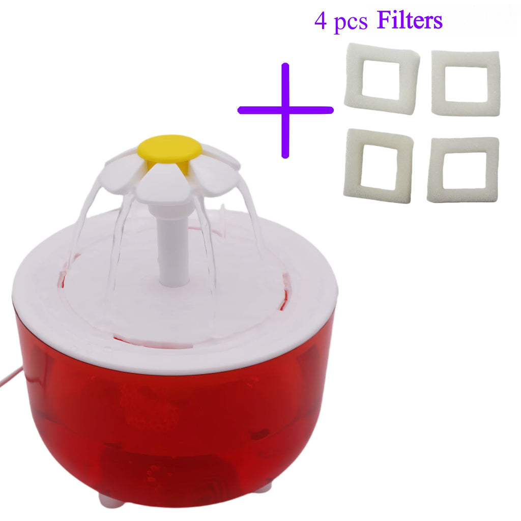 Fontaine à eau pour chat avec filtration par recirculation – 1200 ml – 4 filtres inclus