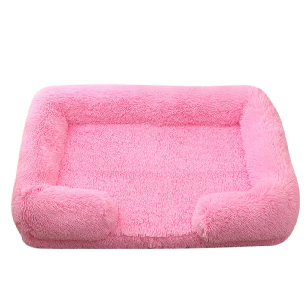 Flyffy Lit Carré Peluche Pour Animaux Gris Douillet - LSDLBoutique
