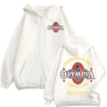 Oversized zip-up cotton hoodie with fleece lining