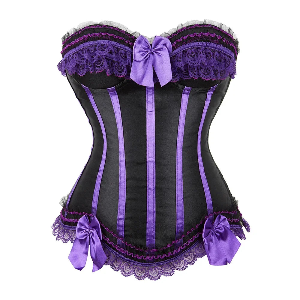 Gothic-Korsett aus Spitze mit Overbust-Bustier – Swann