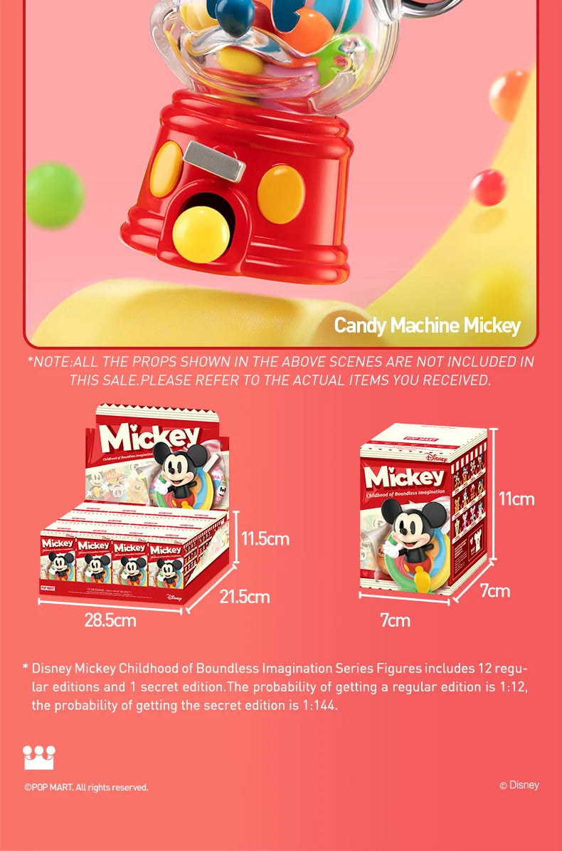 POP MART Figurine Mickey Disney PVC Kawaii Multicolore