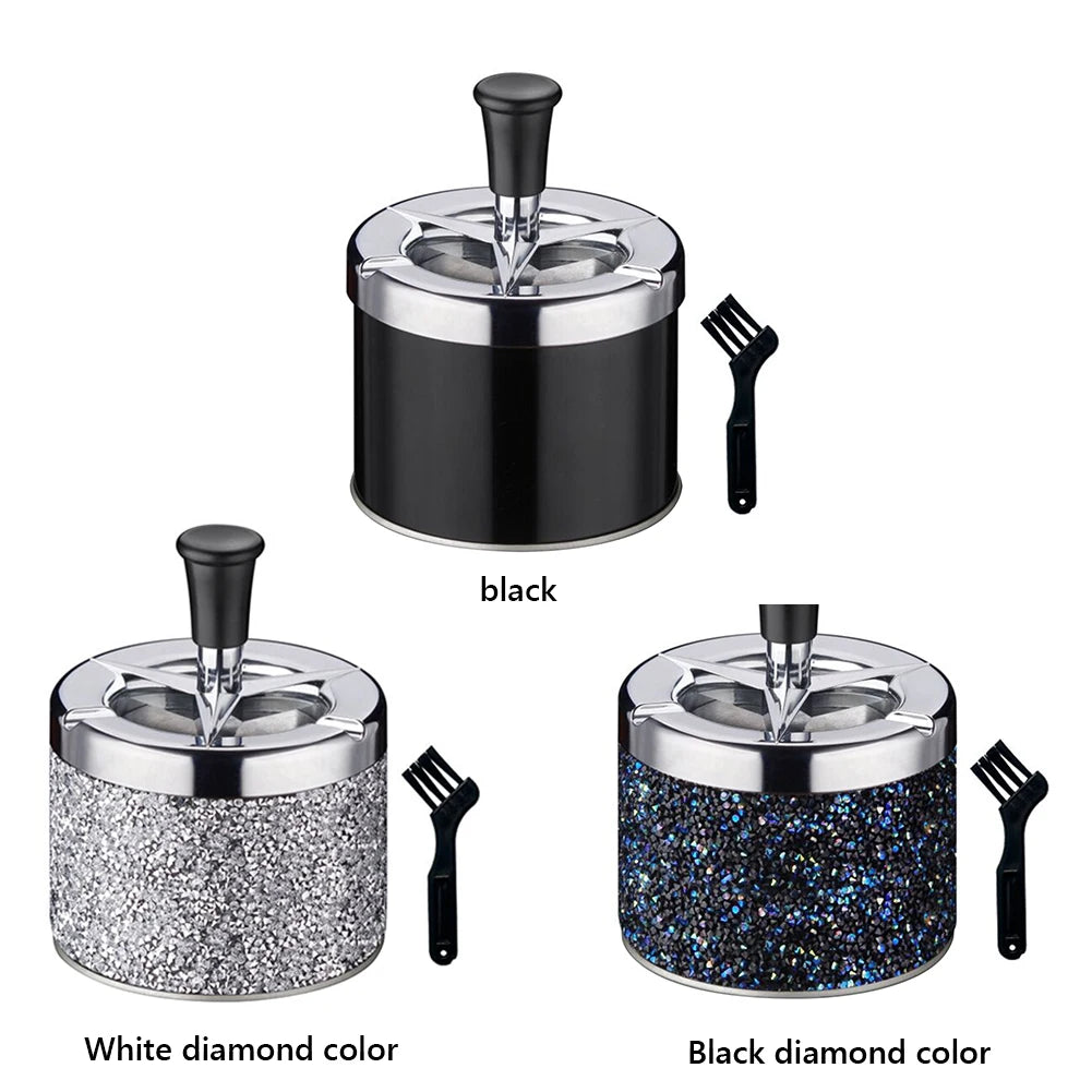 Auto-Aschenbecher mit Druckknopf, drehbarem Deckel und Selbstreinigungsfunktion