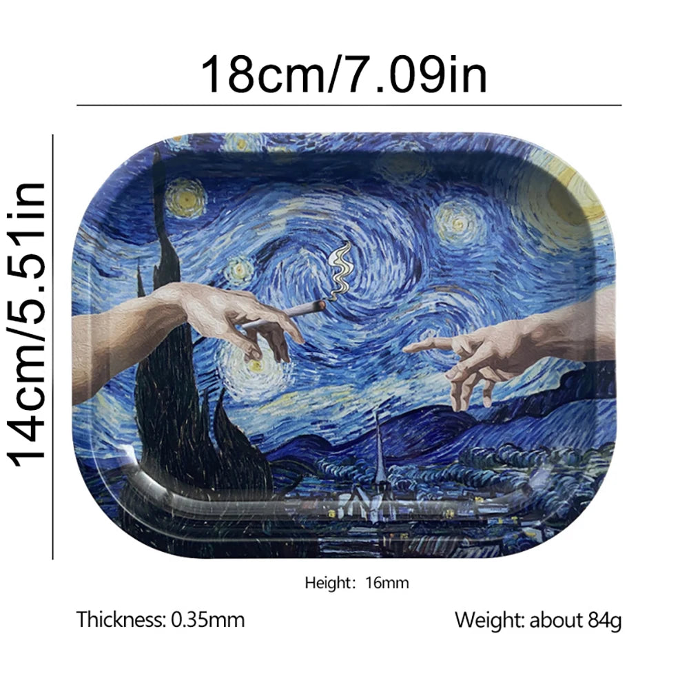 Rolling Tray 18x14 cm Tinplate For Tobacco 2 Pieces