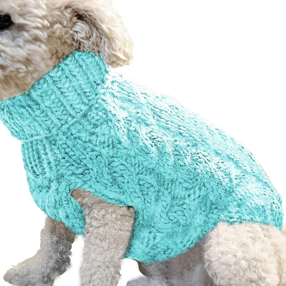 Pull Pour Chien Tricot Torsadé Automne Hiver Chaud Doux