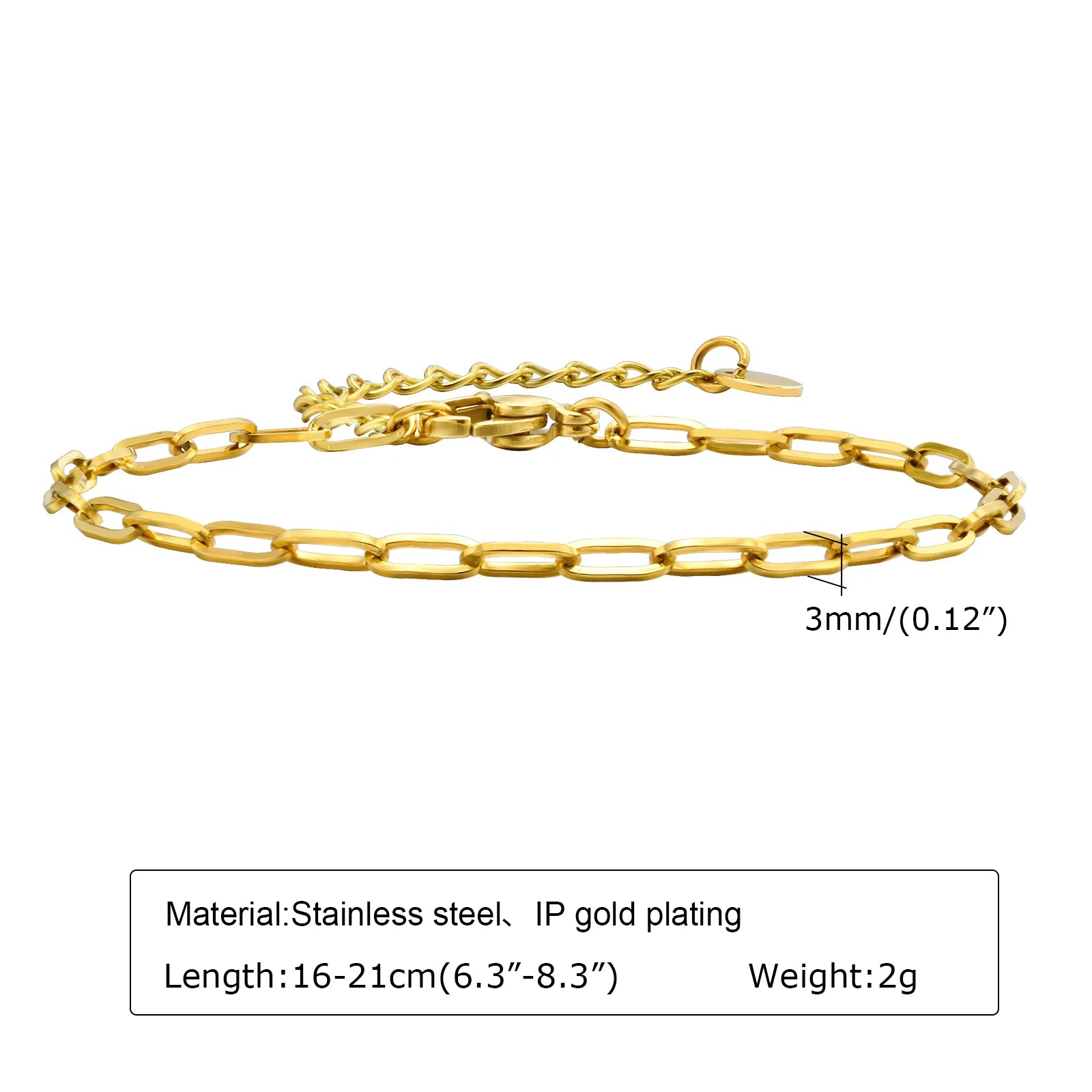 Bracelet trombone réglable – Acier inoxydable