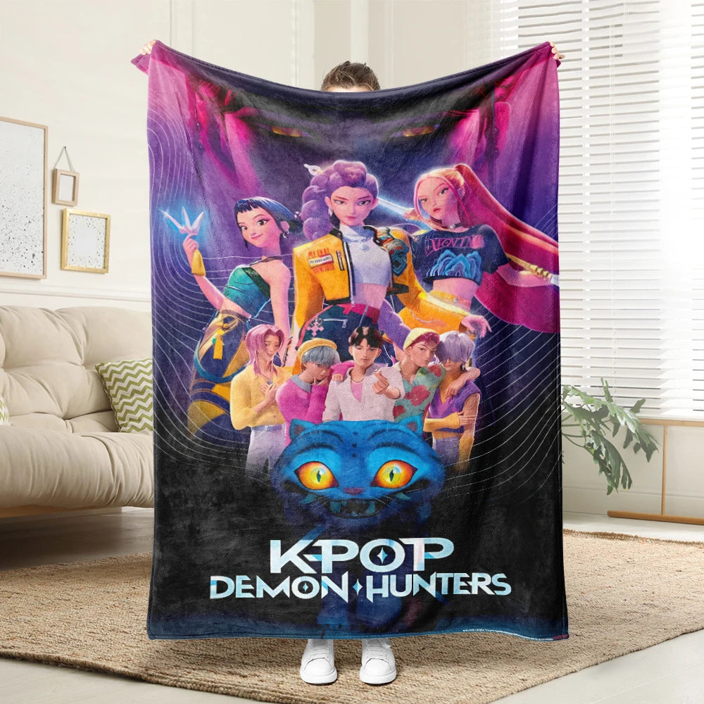 SAJABOYS Couverture Polaire Demon Hunters Motifs Anime Colorés