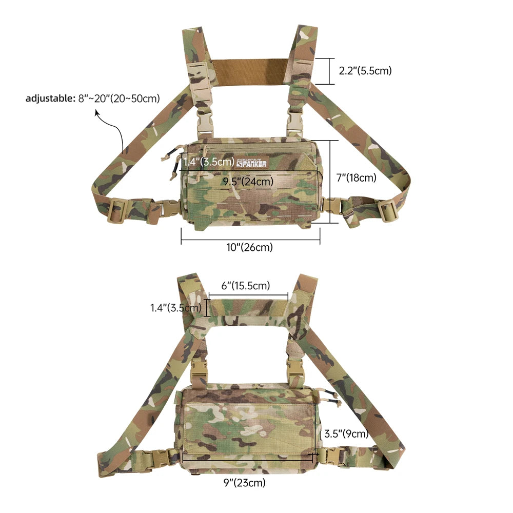 Spanker Tactical Chest Pouch Camouflage Nylon Cordura MOLLE