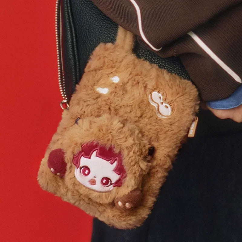 POP MART SkullPanda Mini-Tasche Blindbox Plüschtier Braun