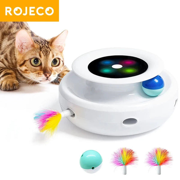 ROJECO Jouet 2 En 1 Chat Teaser Électronique Plastique - LSDLBoutique
