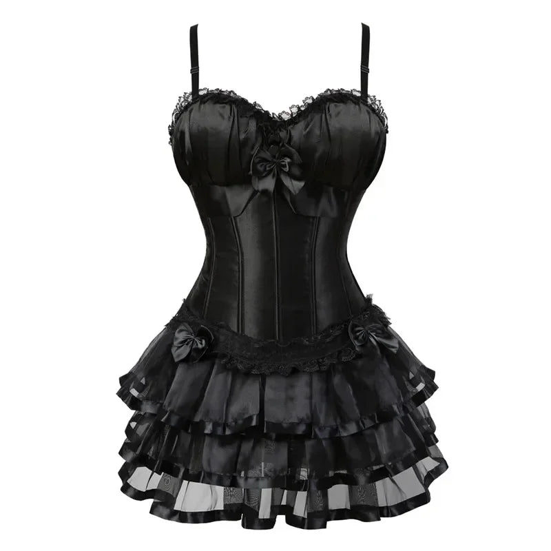 Robe corselet bretelles et jupe – Grande taille disponible