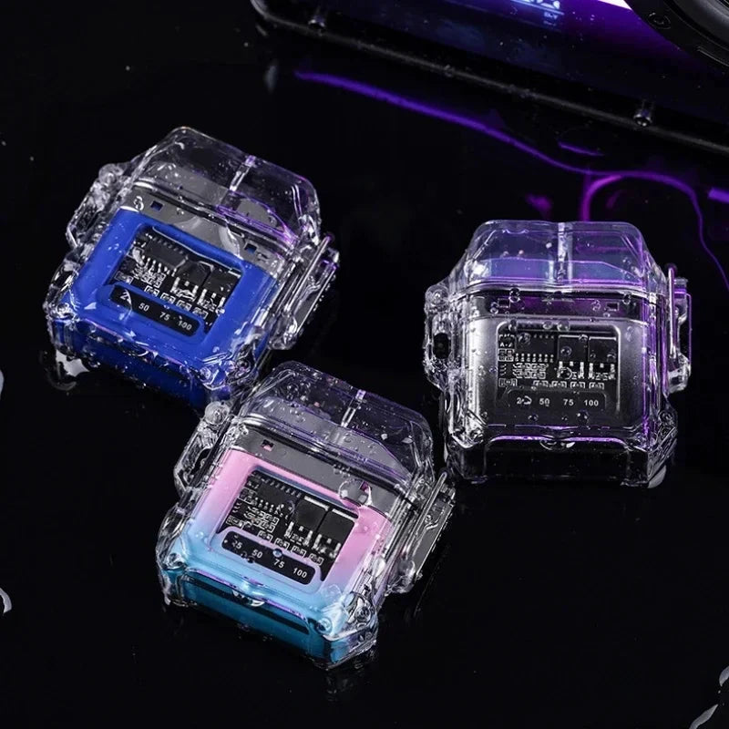 Briquet Électronique Transparent Double Arc Étanche USB