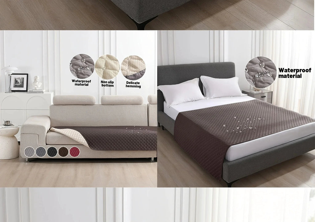 Housse De Lit Chien Anti-Fuite Antidérapante Imperméable Gris