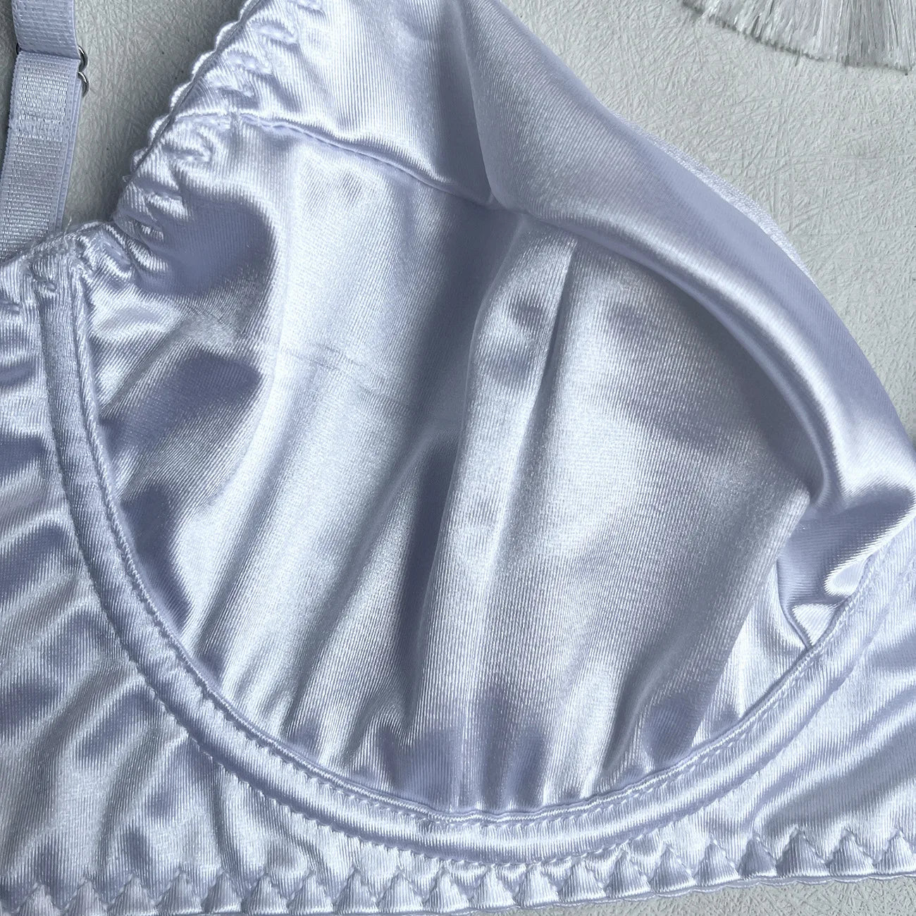 Ellolace Lingerie Satin Fin Dentelle Rouge 5Pièces