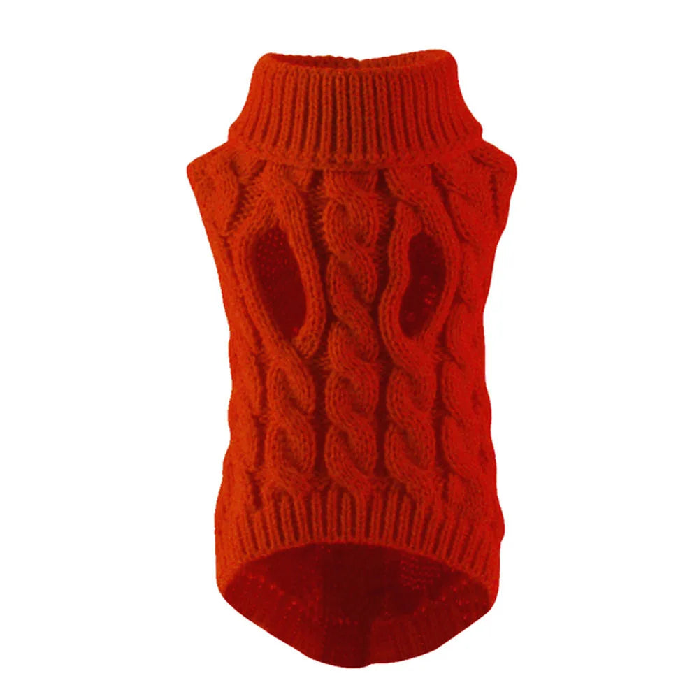 Pull Pour Chien Tricot Torsadé Automne Hiver Chaud Doux