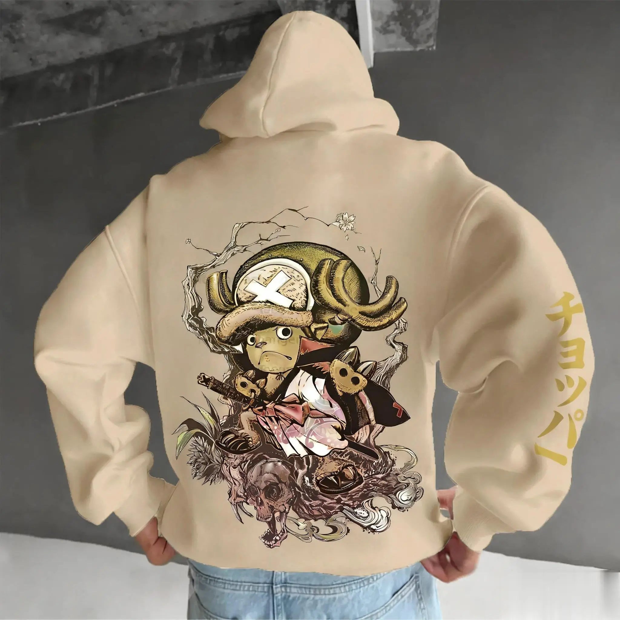 Sweat à capuche oversize anime – One Piece Chopper Graphic
