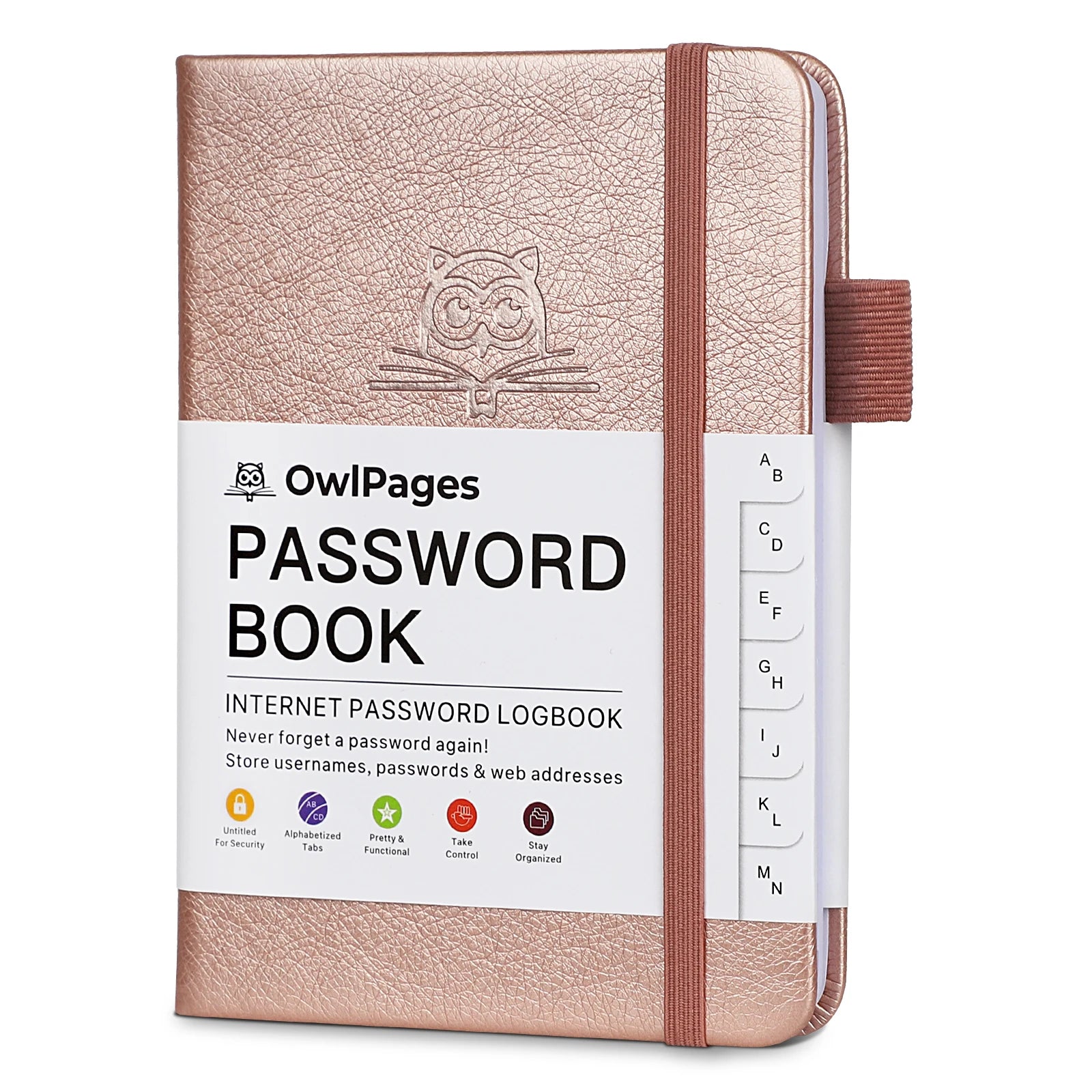 Passwortbuch mit Hardcover-Einband und alphabetischen Registern