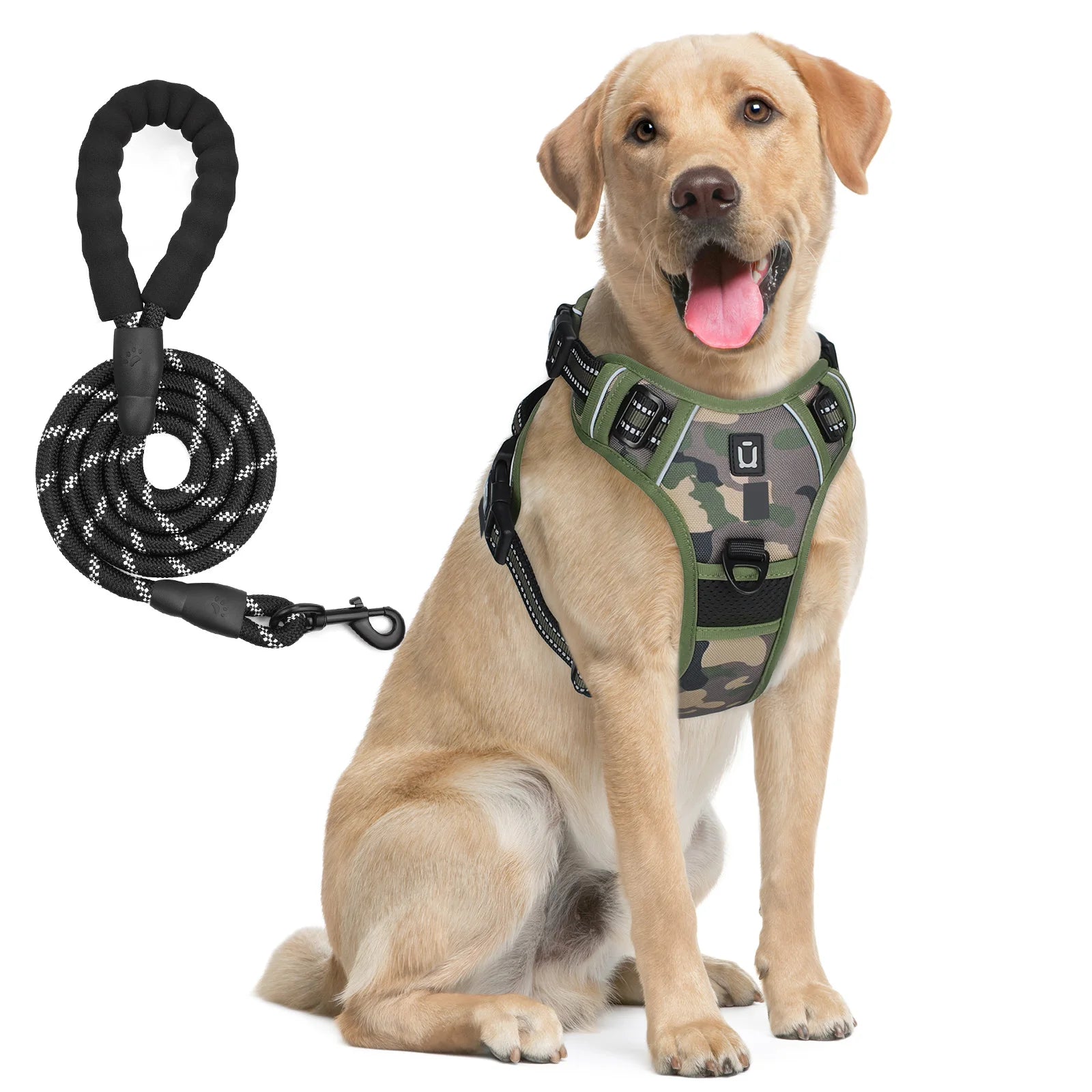 Harnais de gilet anti-fuite pour chien avec laisse – Réglable & réfléchissant