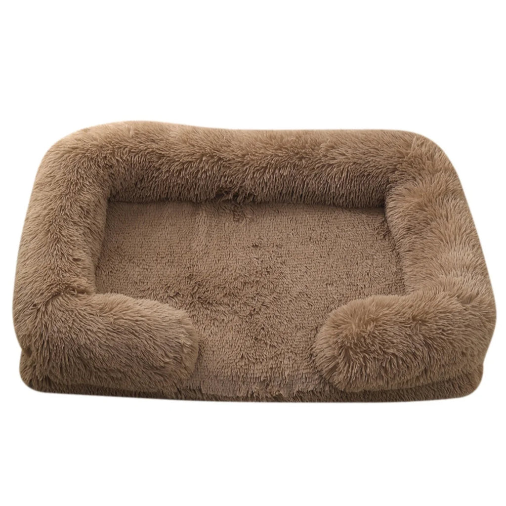 Flyffy Lit Carré Peluche Pour Animaux Gris Douillet - LSDLBoutique