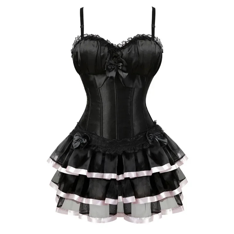 Robe corselet bretelles et jupe – Grande taille disponible