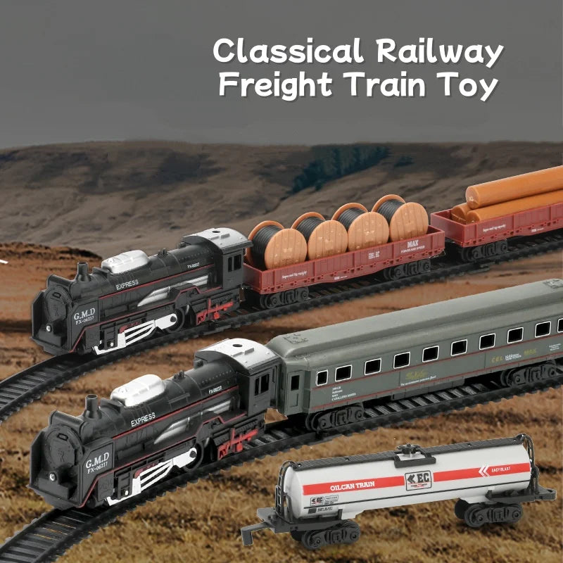 Ensemble de Train électrique avec lumières, modèle de Train de Locomotive avec entraîneur de passagers/voiture de chargement et pistes, cadeaux d'anniversaire et de noël pour enfants by LSDLBoutique.ch