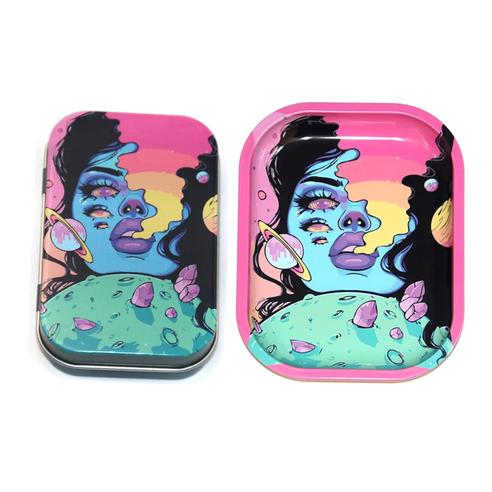 Rolling Tray 18x14 cm Tinplate For Tobacco 2 Pieces