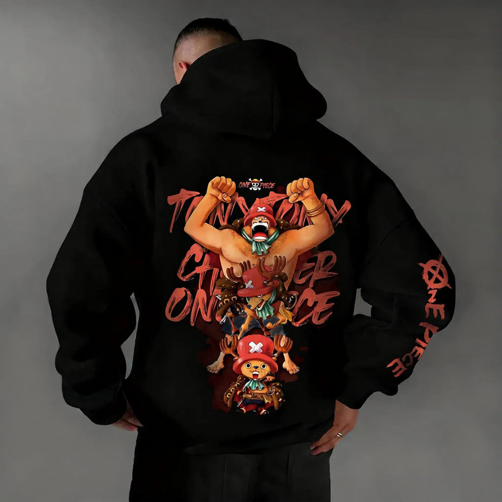 Sweat à capuche oversize anime – One Piece Chopper Graphic