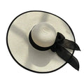 Chapeau de plage en paille à grand bord et nœud décoratif - LSDLBoutique