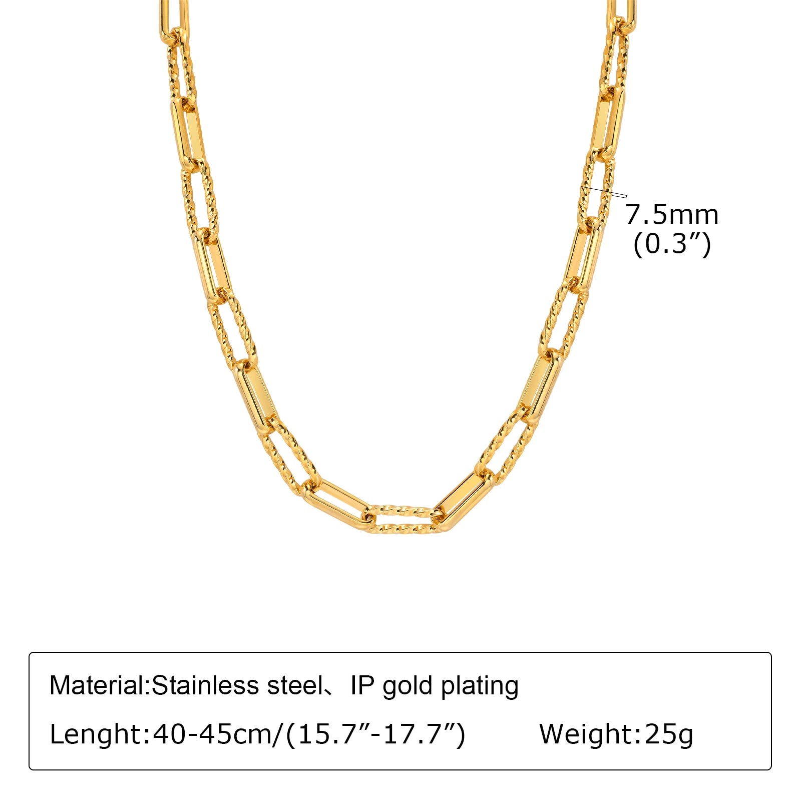 Bracelet trombone réglable – Acier inoxydable