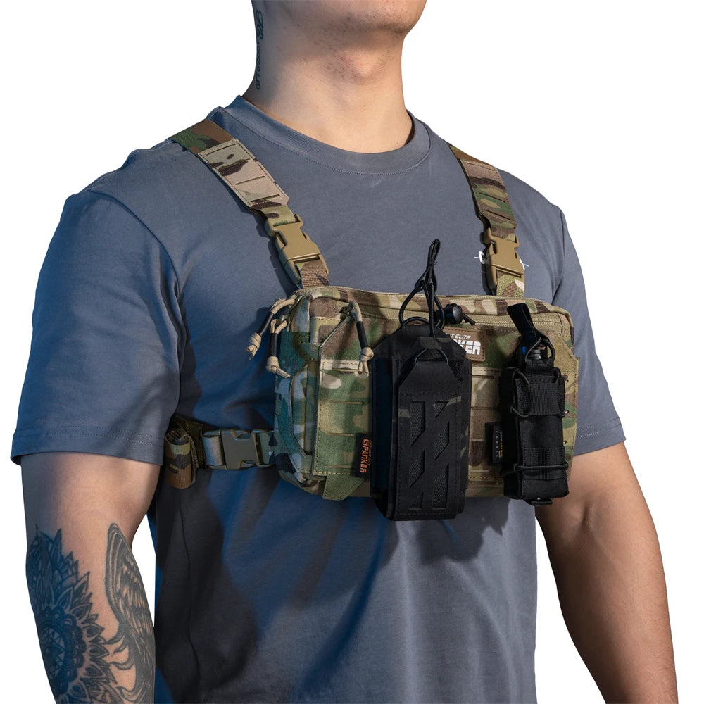 Spanker Tactical Chest Pouch Camouflage Nylon Cordura MOLLE