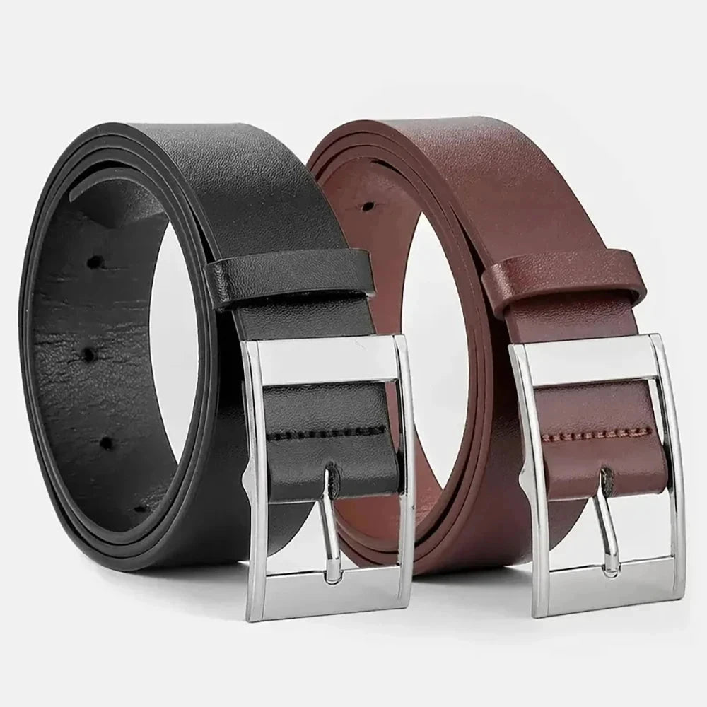 Ceinture homme cuir PU 3 cm – Boucle ardillon métal - LSDLBoutique