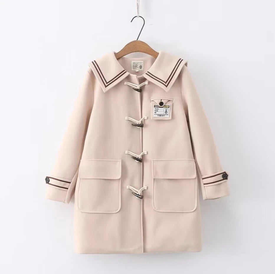Harajuku Veste Tweed Coton Capuche Doux Pour Fille